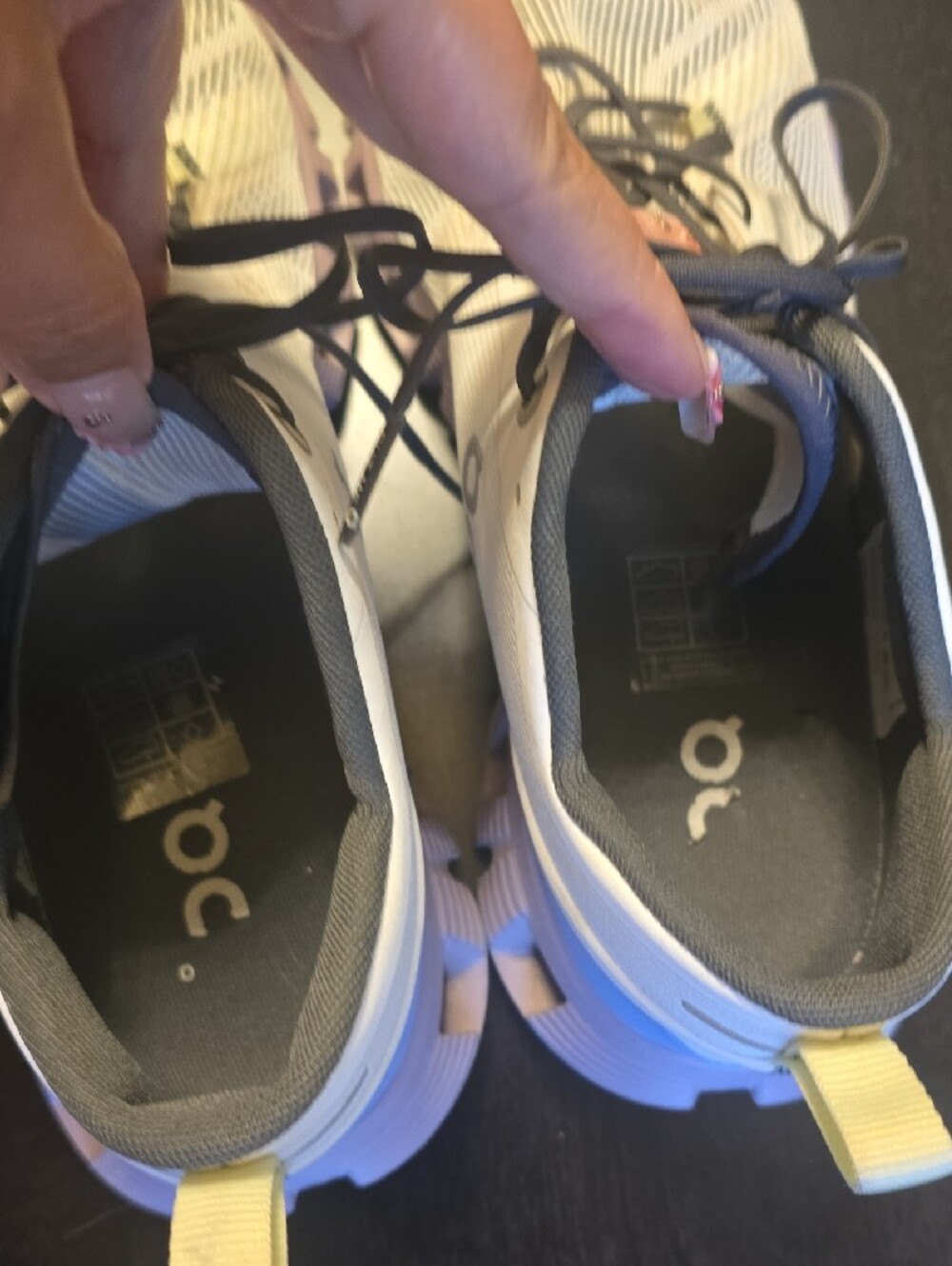 On Running Women's Athletic Shoes in White with Lavender Sole - Picture 9 of 10